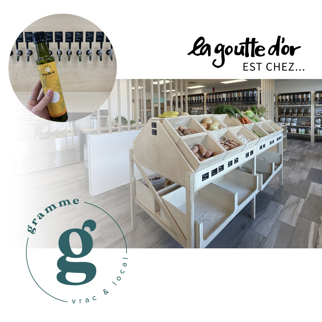 Les produits La Goutte d’Or chez Gramme Vrac & Local!